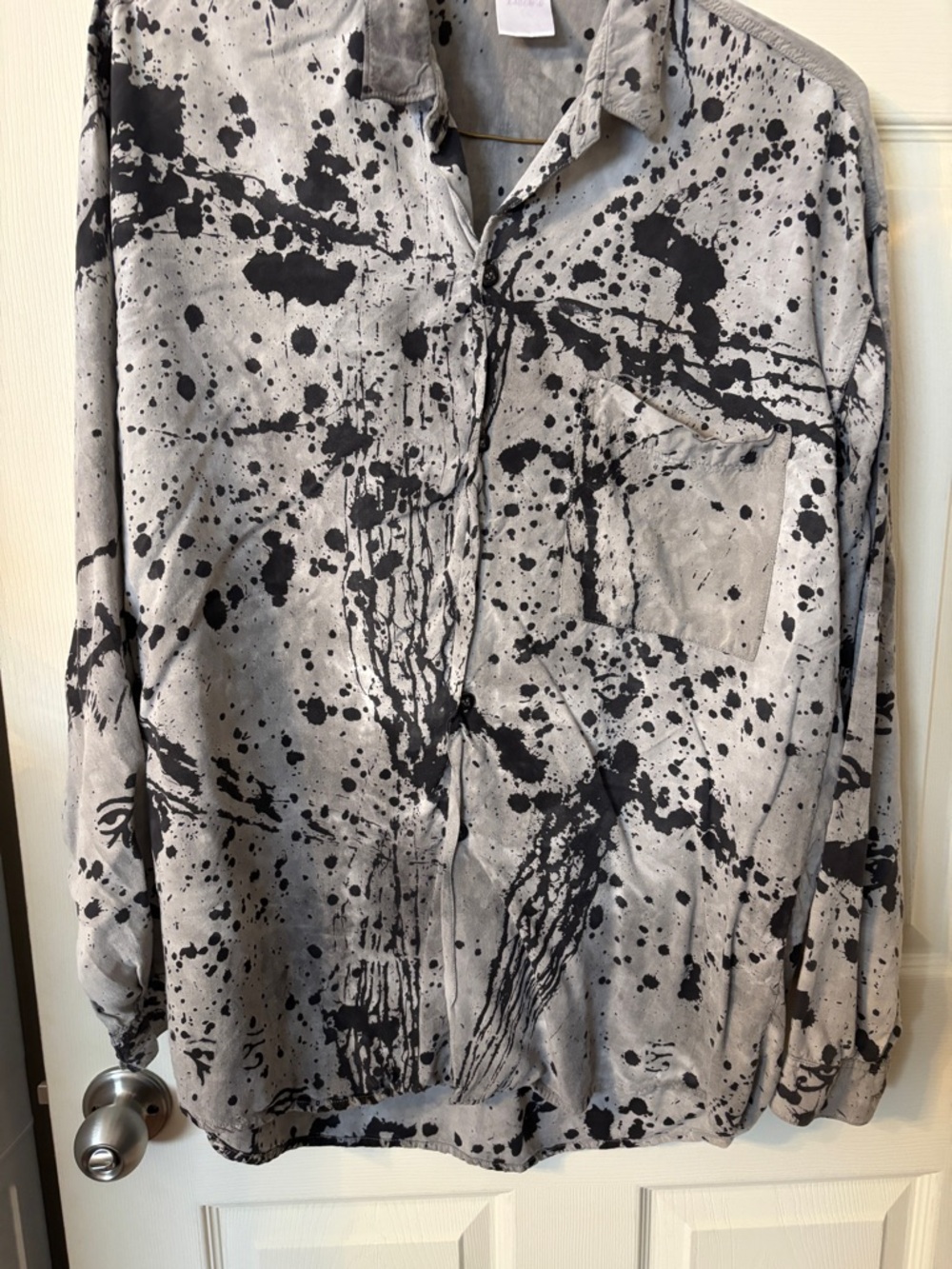 Abstract Splatter print Eye of Horus Egyptian graphic festival shirt men’s L